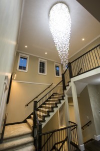 This is custom entrance is in a custom Burnaby home built by custom home builder Wallmark Homes